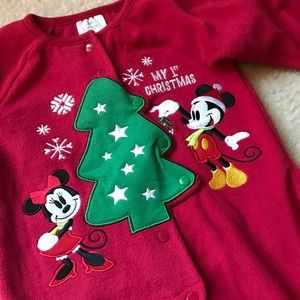 Disney ‘My 1st Christmas’ red footy pajamas onesie